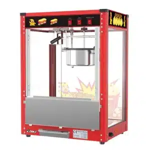 מכונת פופקורן תעשיתית אדומה 500/375/680 מ"מ
