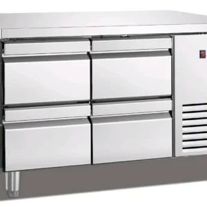 מקרר דלפק נירוסטה 4 מגירות 1500 700 850 ממ 318W מעלות 2-8