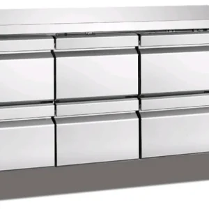 מקרר דלפק נירוסטה 6 מגירות 1800 700 850 ממ 400W מעלות 2-8