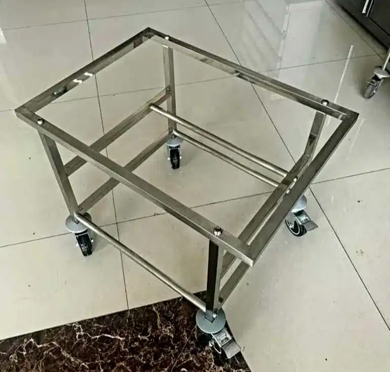 עגלת נירוסטה למיכל 130 ליטר