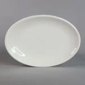 פלטה אובל סהר 25*18 מלמין לבן