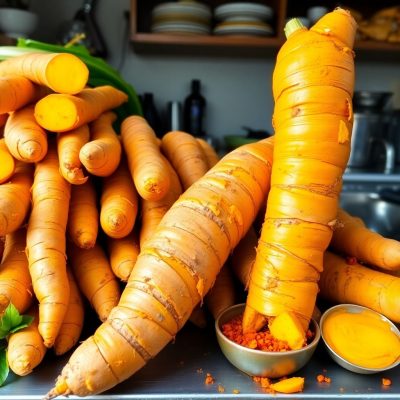 Fresh turmeric root and its culinary uses
