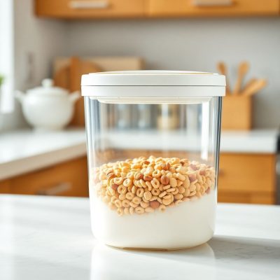 Fresh cereal in a smart storage container