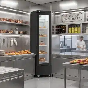 מקפיא ויטרינה תעשייתי צר 300 ליטר דגם RF-300PFPG