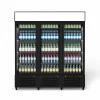 מקרר ויטרינה תעשייתי שחור RF-1390PS עם שלוש דלתות זכוכית במבט חזיתי